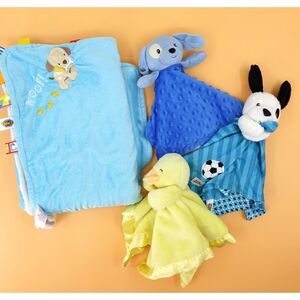 Lovey Lot Duck Dog Taggies Carters Kids Preferred Blue Yellow Security Blanket